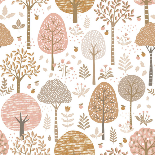 ESTAhome behang bosrijk landschap roze, bruin en wit - 50 x 900 cm - 139799 - vtwonen shop