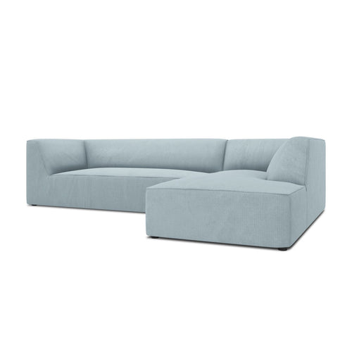 Cosmopolitan Design - Modulaire hoekbank rechts Siena 4-zits, ribfluwelen lichtblauw - 180x273x69cm