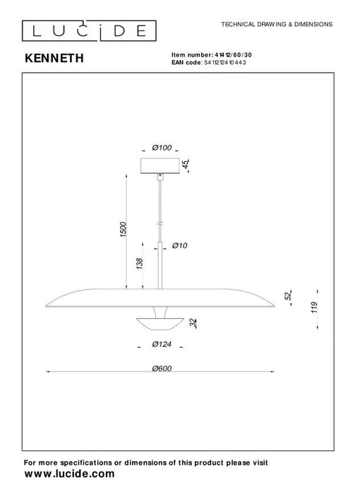 Lucide hanglamp KENNETH - Geïntegreerde LED - Zwart - vtwonen shop