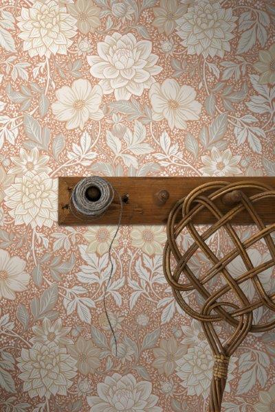 Borastapeter behang vintage bloemen in art nouveau stijl terracotta - 53 cm x 10.05 m - 660398 - vtwonen shop