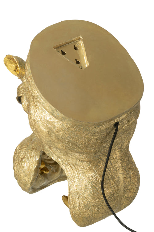 J-Line wandlamp Nijlpaard Kop - polyresin - goud