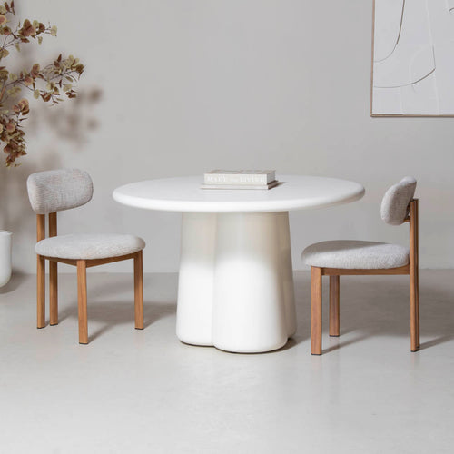 Giga Meubel Eettafel Boaz - Rond Off White Eco Composiet - 120cm