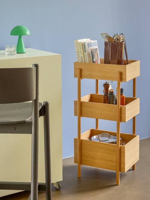 Hübsch sidetable Stack - mdf/okernfineer/eiken - 43x35xh90cm