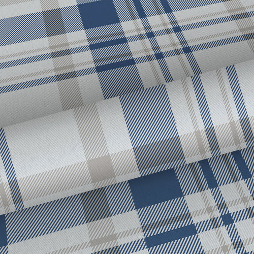 Sanders & Sanders behang ruitjes donkerblauw en beige - 53 cm x 10 m - 640189