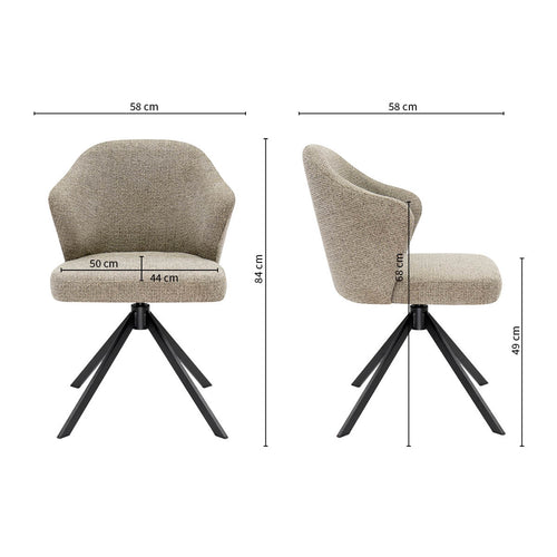 Kick draaistoel Liz - Taupe - vtwonen shop