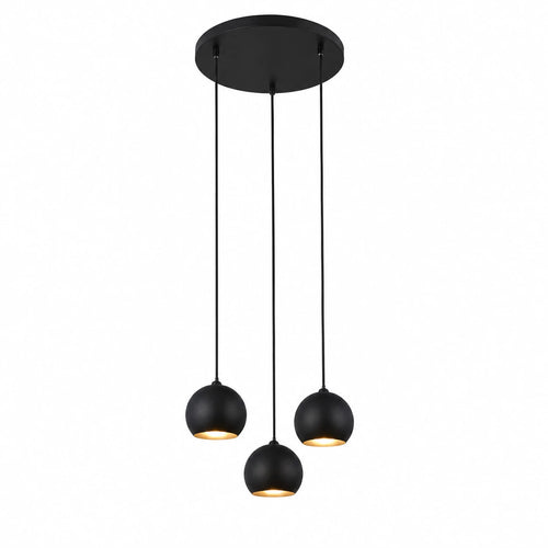 Searchlight hanglamp Eindhoven - 3 lichts - 39  x 200   cm - zwart