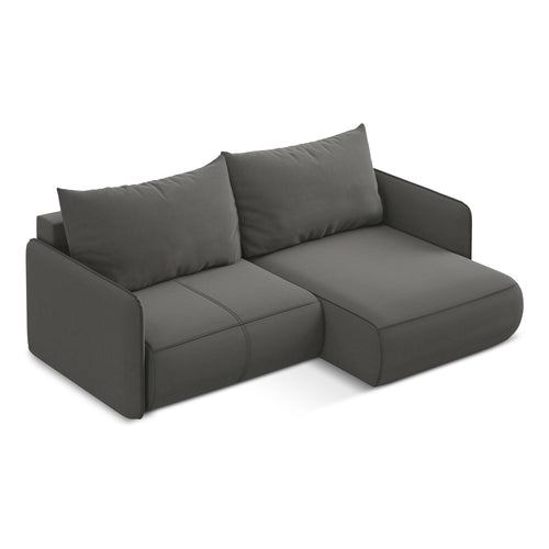 LaMiaSofa hoekbank rechts Palermo - velours - staal - 207x148x86