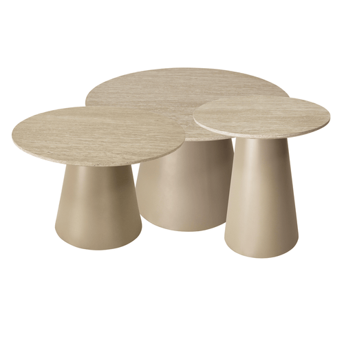 Furnhouse salontafel set Tango - Beige - Ø 45/60/80 cm