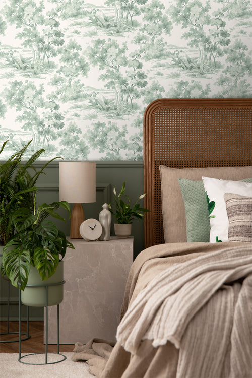 Borastapeter behang bosrijk landschap groen - 53 cm x 10.05 m - 660388 - vtwonen shop