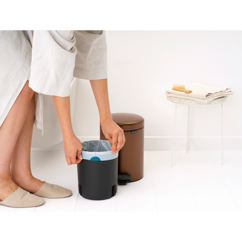 Brabantia NewIcon Pedaalemmer, 5 liter, kunststof binnenemmer - Warm Bronze