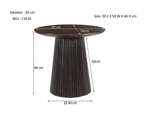Livingfurn salontafel Salvator - 50cm - mangohout - bruin