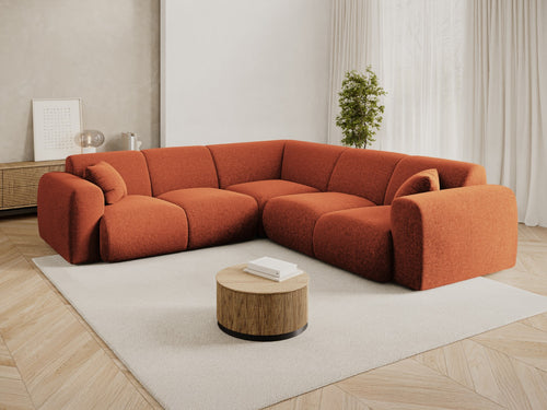 Cosmopolitan Design Symmetrische hoekbank Nolio 5-zits, chenille terracotta - 252x252x72cm