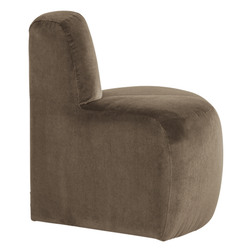 WOOOD eetbank hoek rond rugleuning Mojo - Velvet - Taupe - 83x73x73