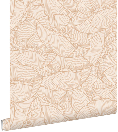 ESTAhome behang klaprozen beige - 53 cm x 10.05 m - 139705 - vtwonen shop