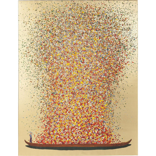 Kare Design Schilderij Flower Boat 100x80cm goud - vtwonen shop