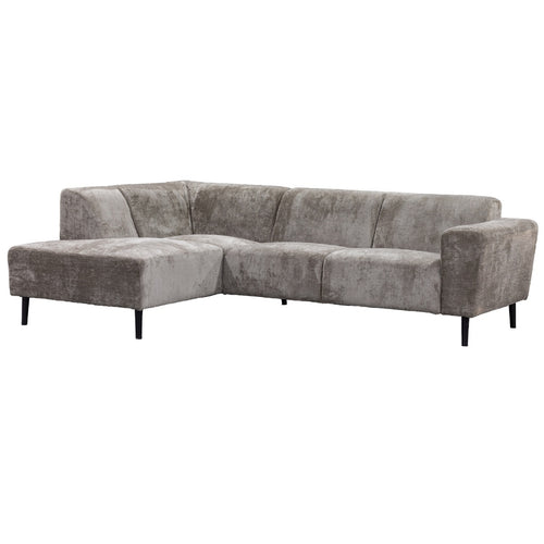 Giga Meubel Hoekbank Turin 3-zits Links - Stof/Hout - Taupe - vtwonen shop