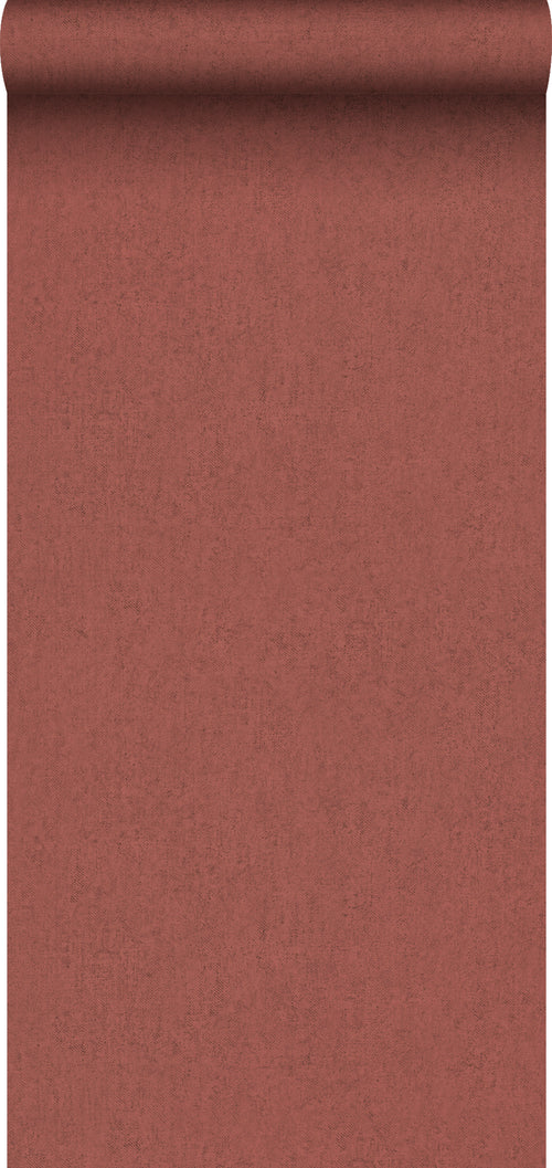 Sanders & Sanders behang linnenstructuur terracotta - 53 cm x 10 m - 640535 - vtwonen shop