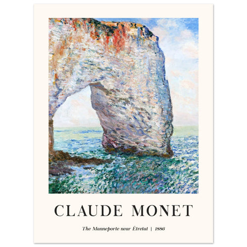 Artfulprints Poster Claude Monet - The Manneport near Étretat   - 30x40 cm - Lichtblauw