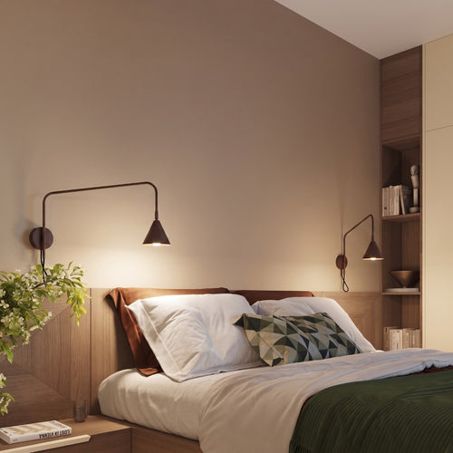 Sollux Lighting Wandlamp NOX 1 bruin met schakelaar - 14x61x30cm