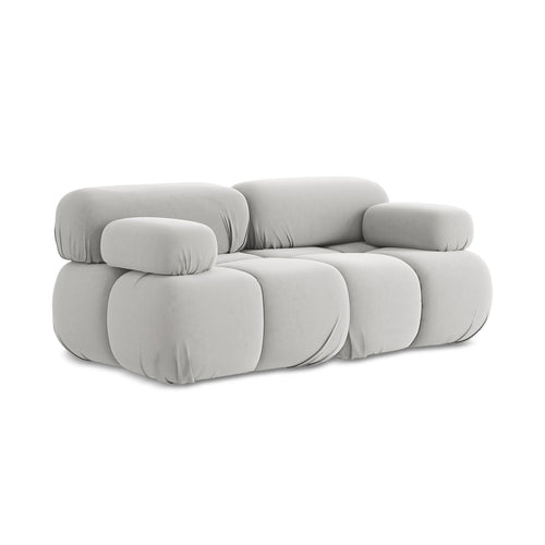 LaMiaSofa Tweezits modulaire bank Sanremo - velours - zilver - 190x96x70