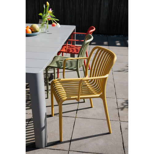 Housecraft Living Mante Tuinstoelen Armleuning Kunststof Geel - Set van 4 - vtwonen shop