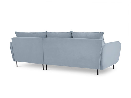 Cosmopolitan Design rechter hoekbank Vienna 5-zits, flueel, lichtblauw - 170x255x95cm