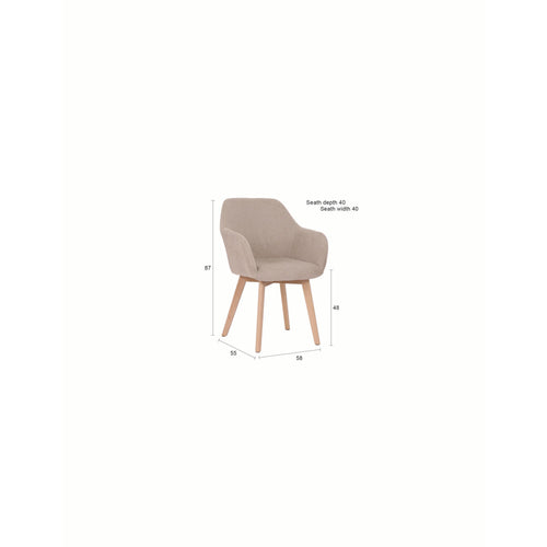 Housecraft Living Yala Eetkamerstoelen Beige - Set van 2