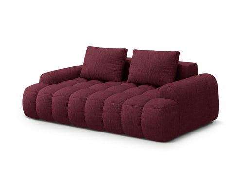Cosmopolitan Design Bank Linz 3-zits, structurele stof bordeaux - 100x200x84cm