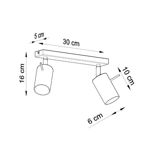 Sollux Lighting Plafondlamp RING 2 wit - 30x6x16cm