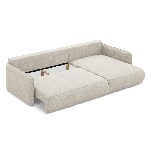 LaMiaSofa hoekbank rechts Palermo - chenille stof - zilver - 240x148x86