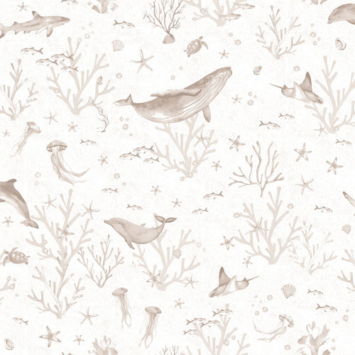 ESTAhome behang onderwaterwereld warm beige - 50 x 900 cm - 131256 - vtwonen shop