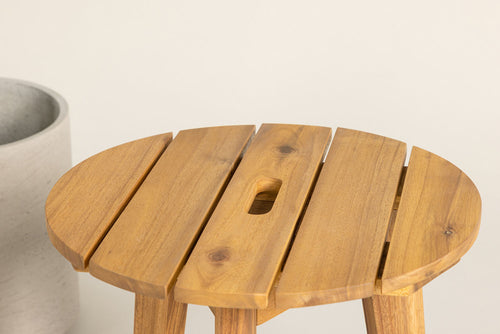 Rebellenclub Tuin Bijzettafel Salsa - ø40cm - Naturel Hout - vtwonen shop
