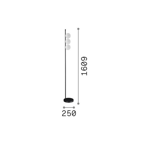 Ideal Lux BINOMIO Vloerlamp met meerdere armen, zwart, 3x G9