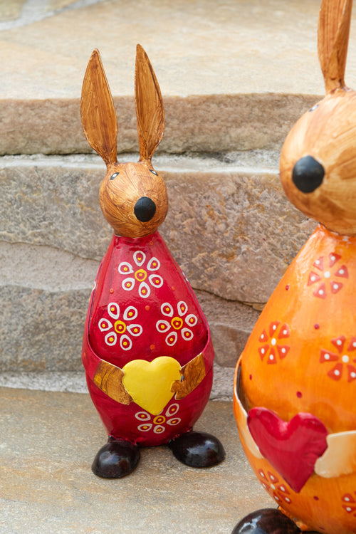 J-Line figuur Konijn Met Hart - ijzer - mix - small - 3 st.