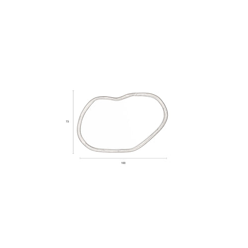 Dutchbone Ashley Spiegel/ Wandspiegel Organische vorm Walnoot Hout - Bruin - vtwonen shop