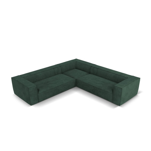 Cosmopolitan Design - Symmetrische hoekbank Turin 5-zits, structurele stof groente - 280x280x68cm