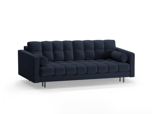 Cosmopolitan Design Slaapbank met opbergdoos Bali 3-zits, structurele stof blauw - 84x222x105cm