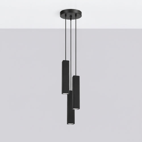 Sollux Lighting Hanglamp RAYO 3P zwart - 20x20x108cm
