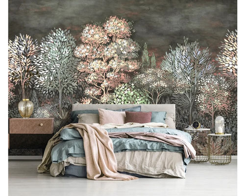 Erismann fotobehang bosrijk landschap bruin en roze - 400 x 270 cm - 661068 - vtwonen shop