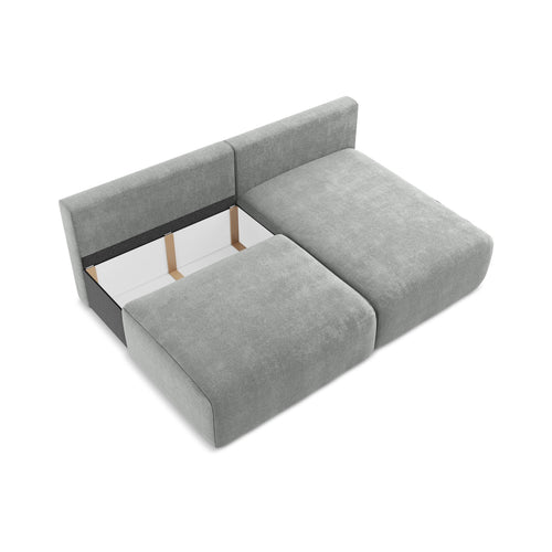 LaMiaSofa hoekbank rechts Ostia - chenille stof - grijs - 210x149x79