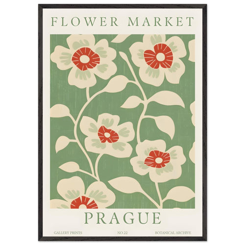 Artfulprints Poster met Lijst Flower market - Prague I   - 70x100 cm - Meerkleurig