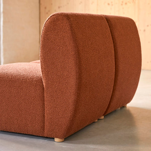 Tikamoon Modulaire 2-zitsbank van massief acacia en terracotta stof - Terracotta