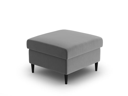 Cosmopolitan Design Poef Kyoto flueel lichtgrijs - 70x70x45cm