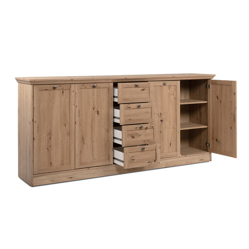 Calicosy - TIMBER Buffetkast met 4 deuren - Eiken - 40x200x90 cm