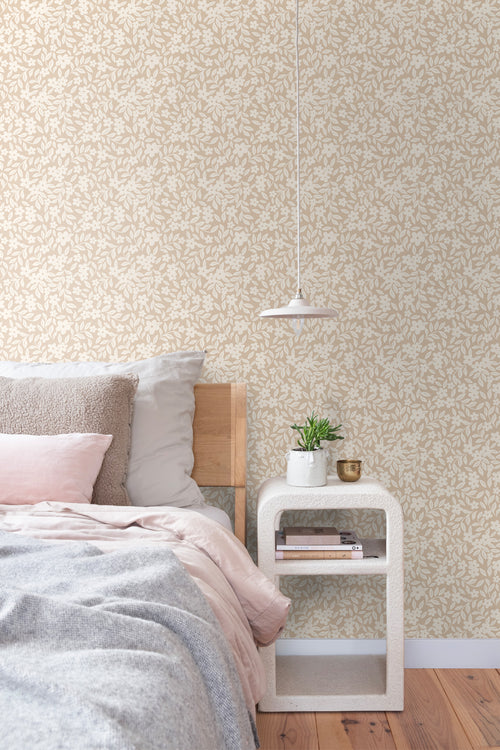 ESTAhome behang bloemetjes beige - 50 x 900 cm - 131438 - vtwonen shop