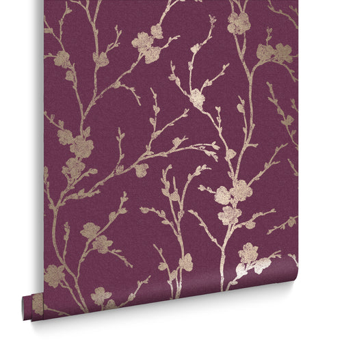 Graham & Brown Vliesbehang - Meiying Mauve - 10mx53cm