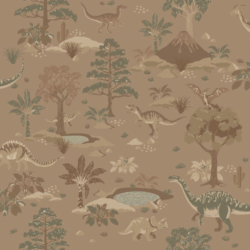 ESTAhome behang dinosaurussen bruin en groen - 50 x 900 cm - 131660 - vtwonen shop