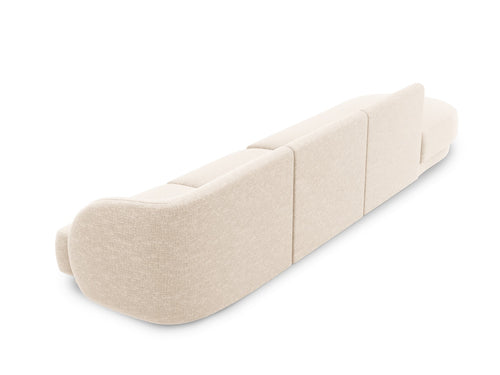 Micadoni linker bank Miley 4-zits, chenille, lichtbeige - 90x323x70cm
