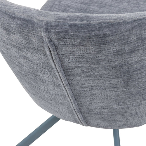 WOOOD eetkamerstoelen Femke - Chenille - Blauw - Set van 2