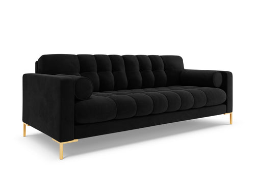 Cosmopolitan Design Bank Bali 4-zits, flueel, zwart - 96x217x75cm